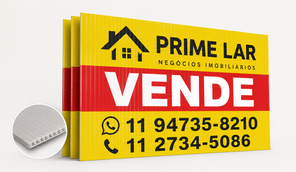 Placa de Poliondas para Imobiliária