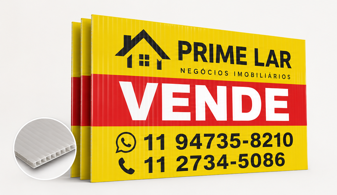 Placa de Poliondas para Imobiliária