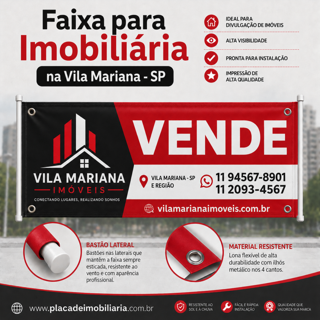 Faixa para Imobiliária na Vila Mariana - SP